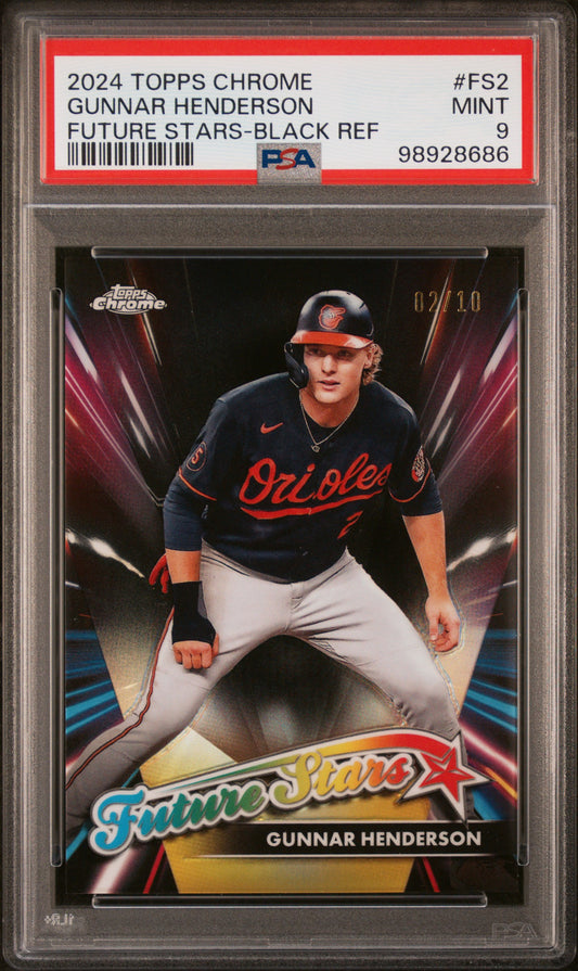 2024 Topps Chrome Future Stars #FS2 Gunnar Henderson Black/10 PSA 9