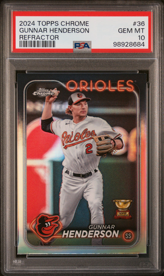 2024 Topps Chrome #36 Gunnar Henderson Refractor PSA 10