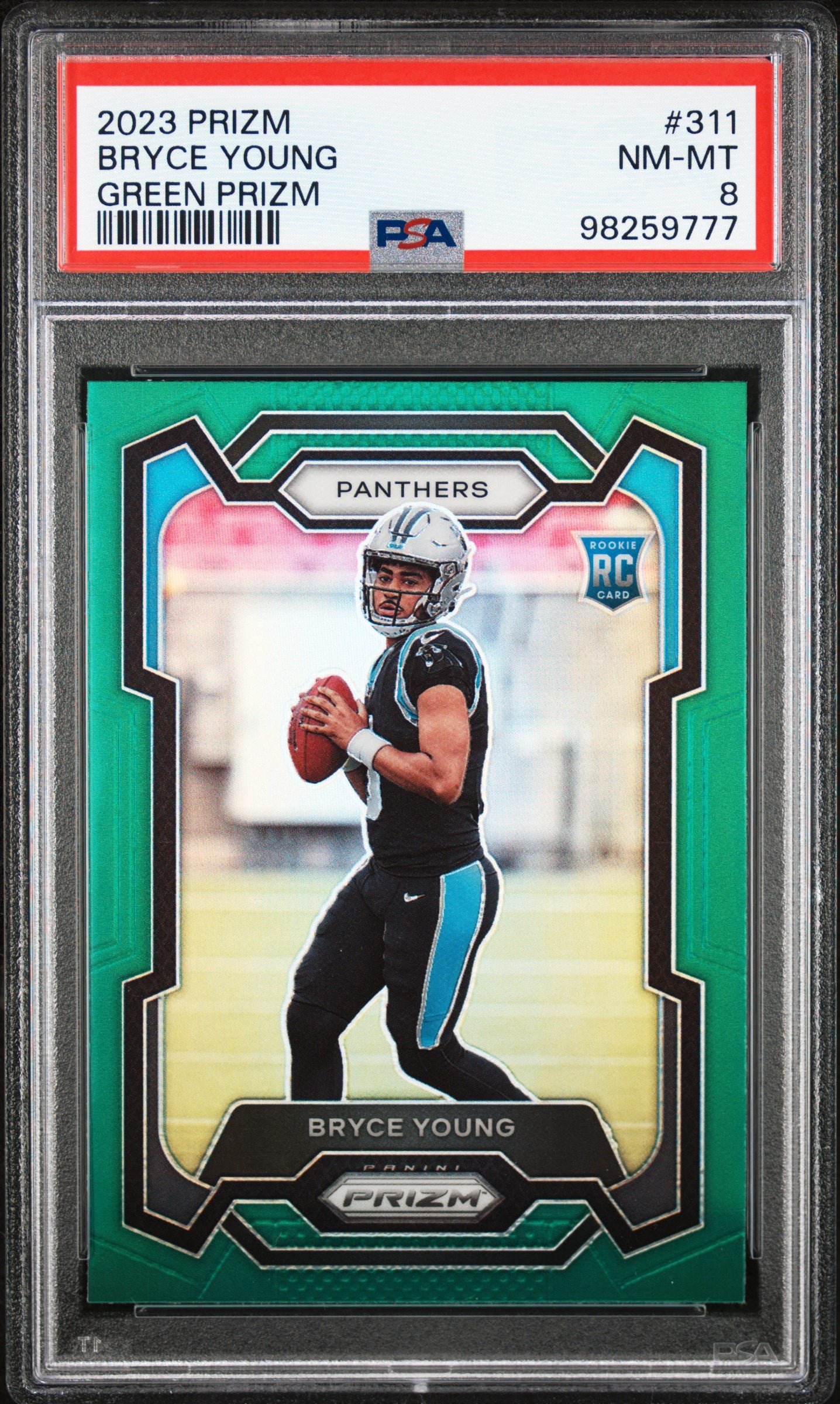 2023 Panini Prizm #311 Bryce Young Green Prizm PSA 8