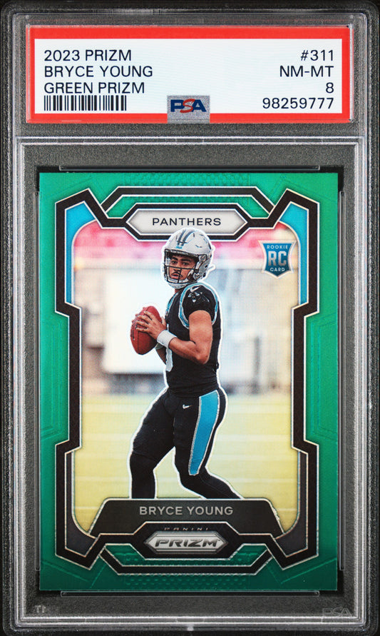 2023 Panini Prizm #311 Bryce Young Green Prizm PSA 8