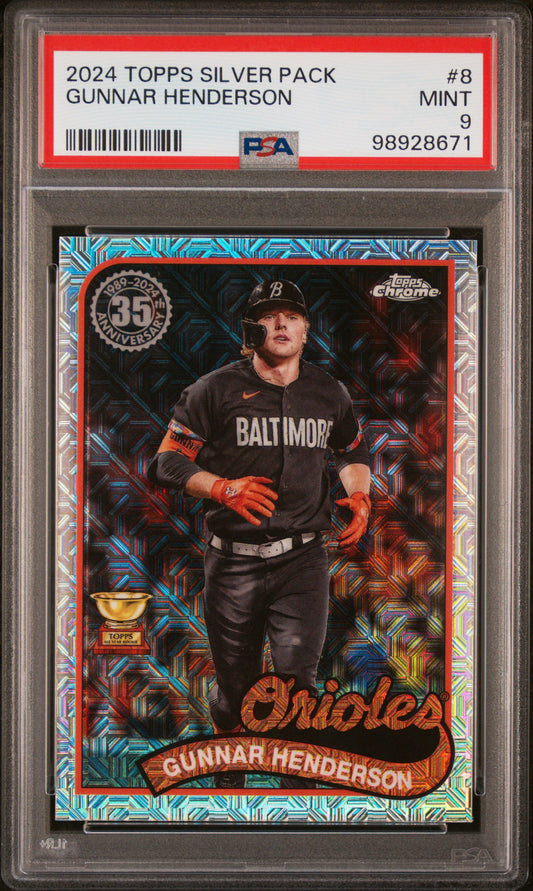 2024 Topps Silver Pack 1989 Chrome Promo #8 Gunnar Henderson PSA 9