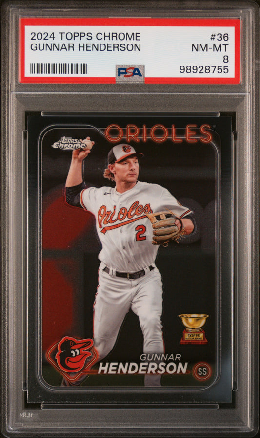 2024 Topps Chrome #36 Gunnar Henderson PSA 8