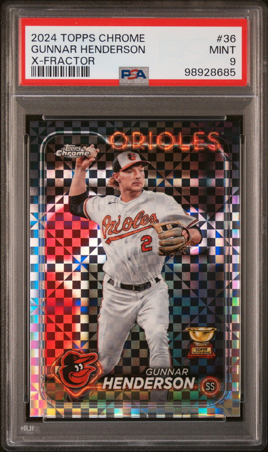 2024 Topps Chrome #36 Gunnar Henderson X-Fractor PSA 9