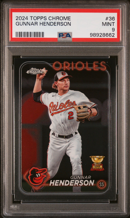 2024 Topps Chrome #36 Gunnar Henderson PSA 9