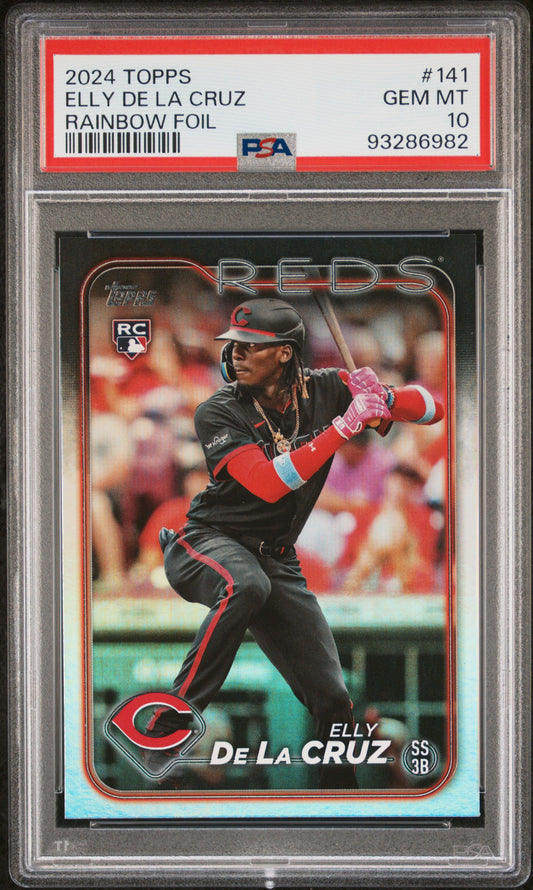 2024 Topps #141 Elly De La Cruz Rainbow Foil PSA 10