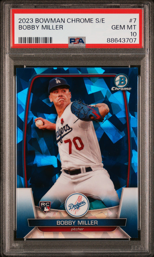 2023 Bowman Chrome Sapphire Edition #7 Bobby Miller PSA 10