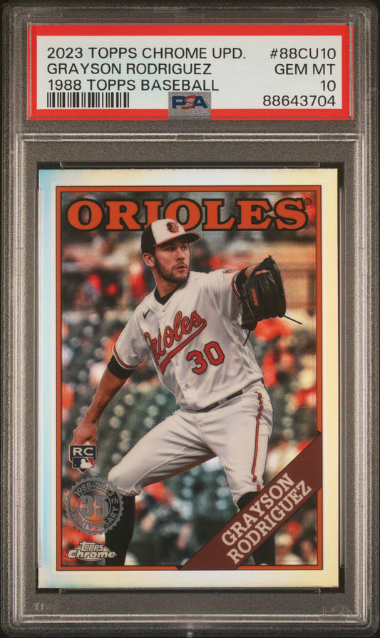 2023 Topps Chrome Update 1988 Topps Baseball #88CU10 Grayson Rodriguez PSA 10