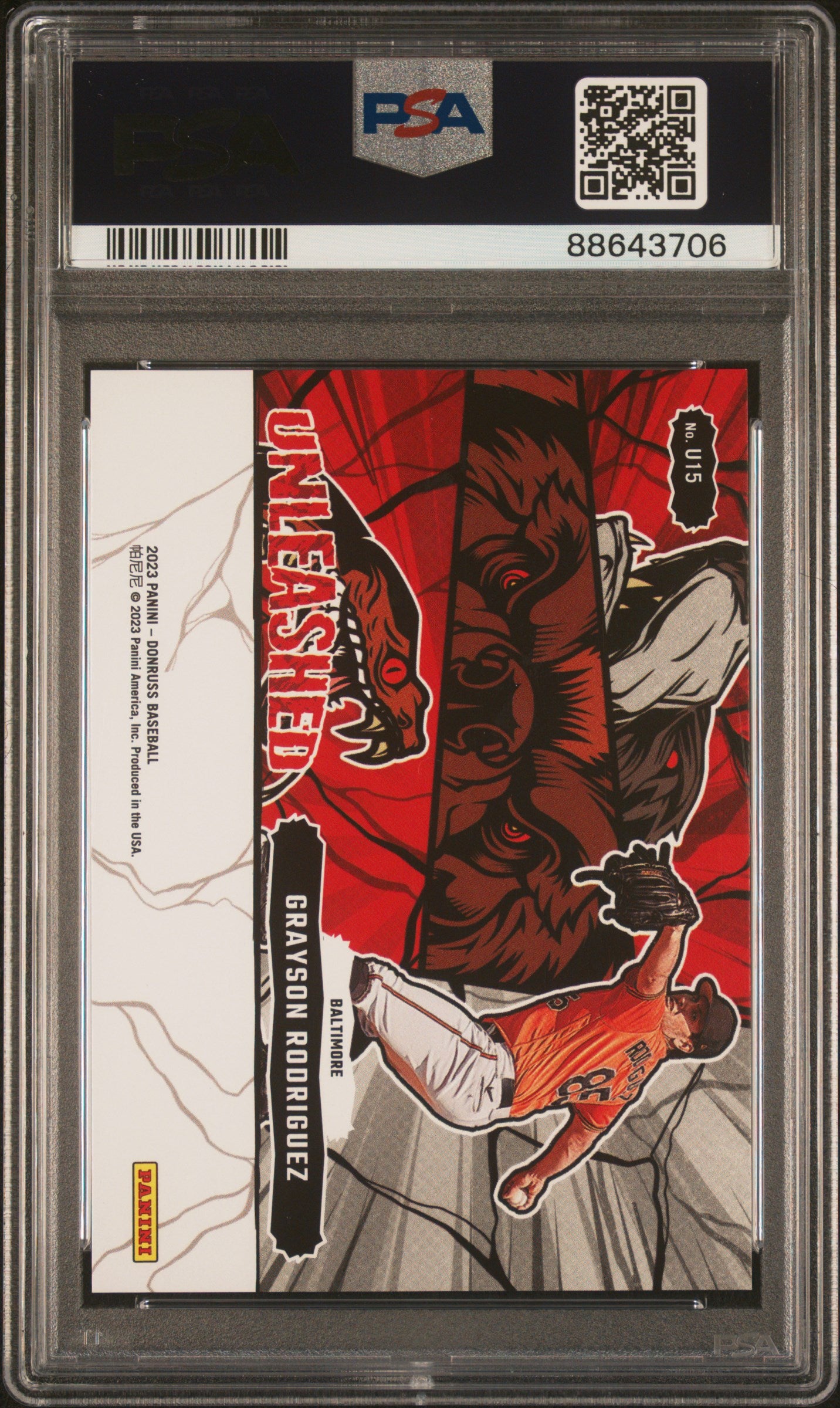 2023 Panini Donruss Unleashed #U15 Grayson Rodriguez Unleashed/999 PSA 10