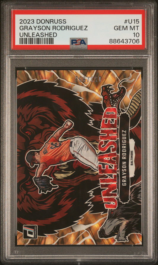 2023 Panini Donruss Unleashed #U15 Grayson Rodriguez Unleashed/999 PSA 10