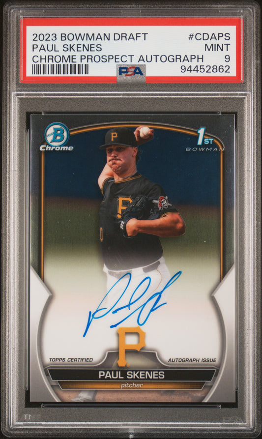 2023 Bowman Draft Chrome Prospect Autograph #CDAPS Paul Skenes PSA 9