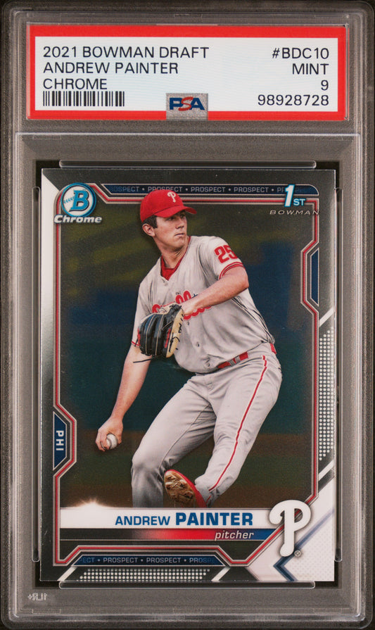2021 Bowman Draft #BDC10 Andrew Painter Chrome PSA 9