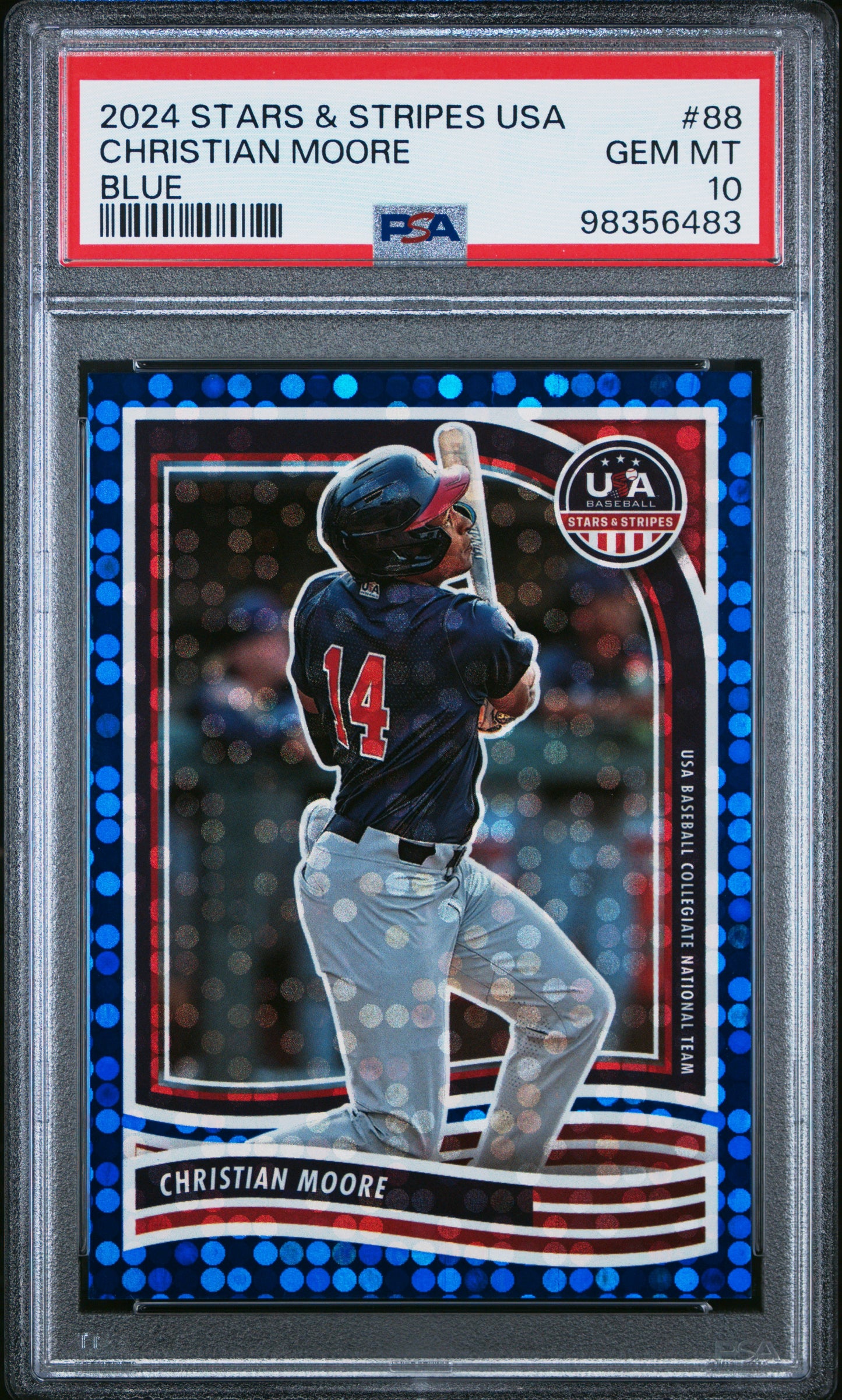 2024 Panini Stars & Stripes Usa #88 Christian Moore Blue PSA 10
