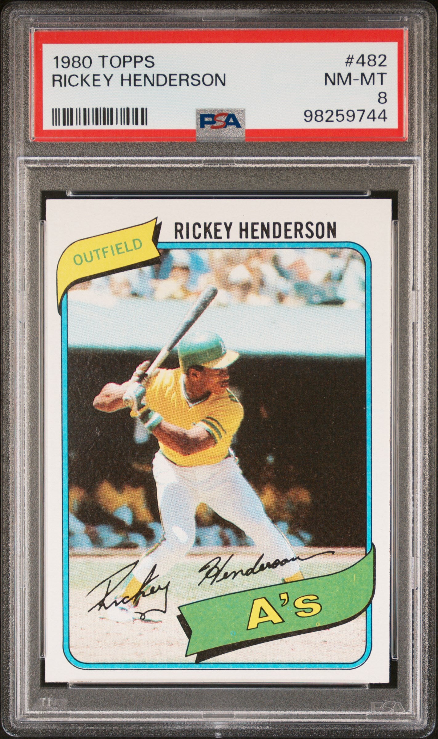 1980 Topps #482 Rickey Henderson PSA 8
