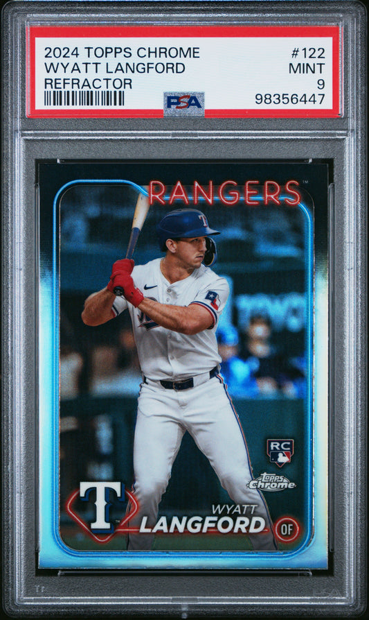 2024 Topps Chrome #122 Wyatt Langford Refractor PSA 9