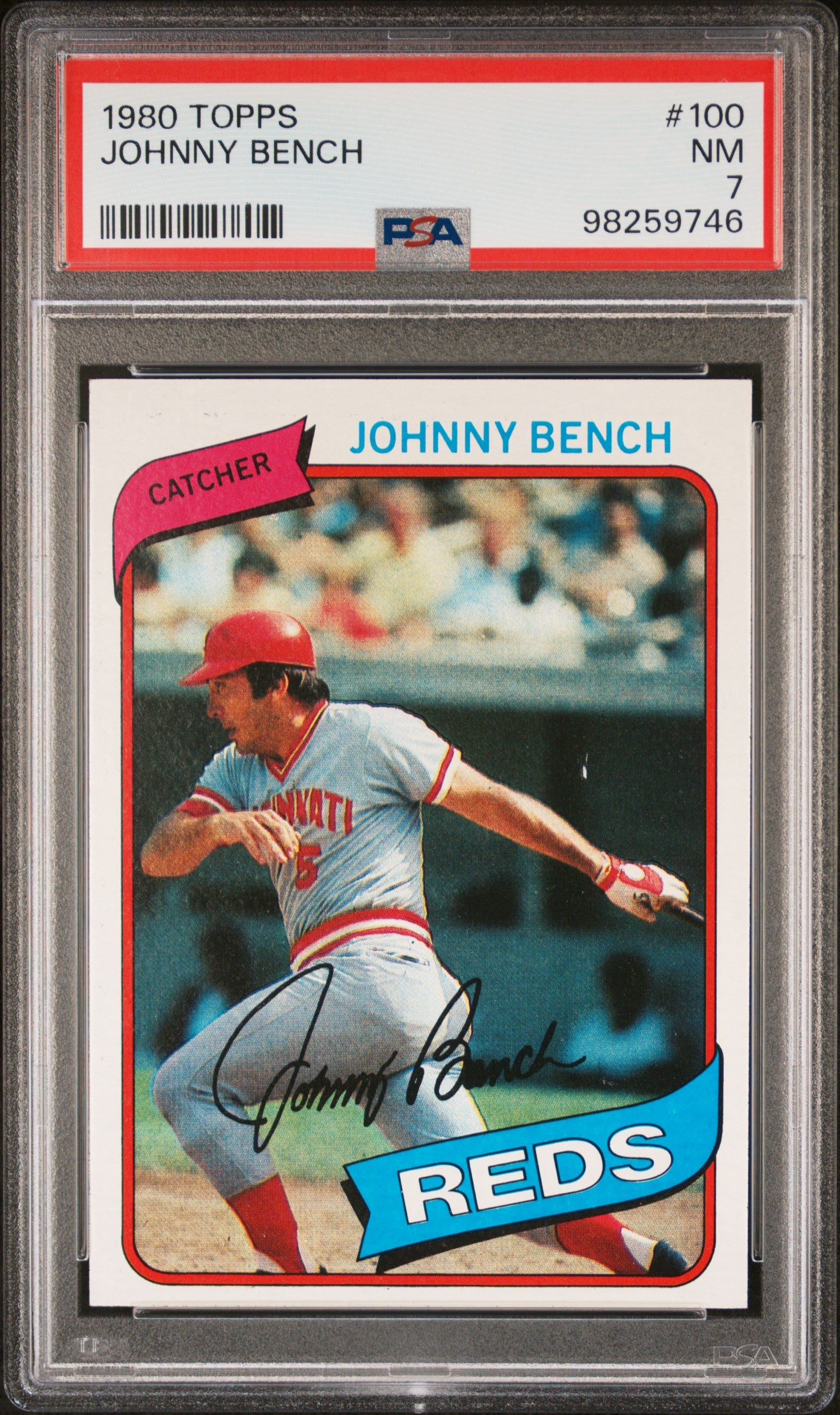 1980 Topps #100 Johnny Bench PSA 7
