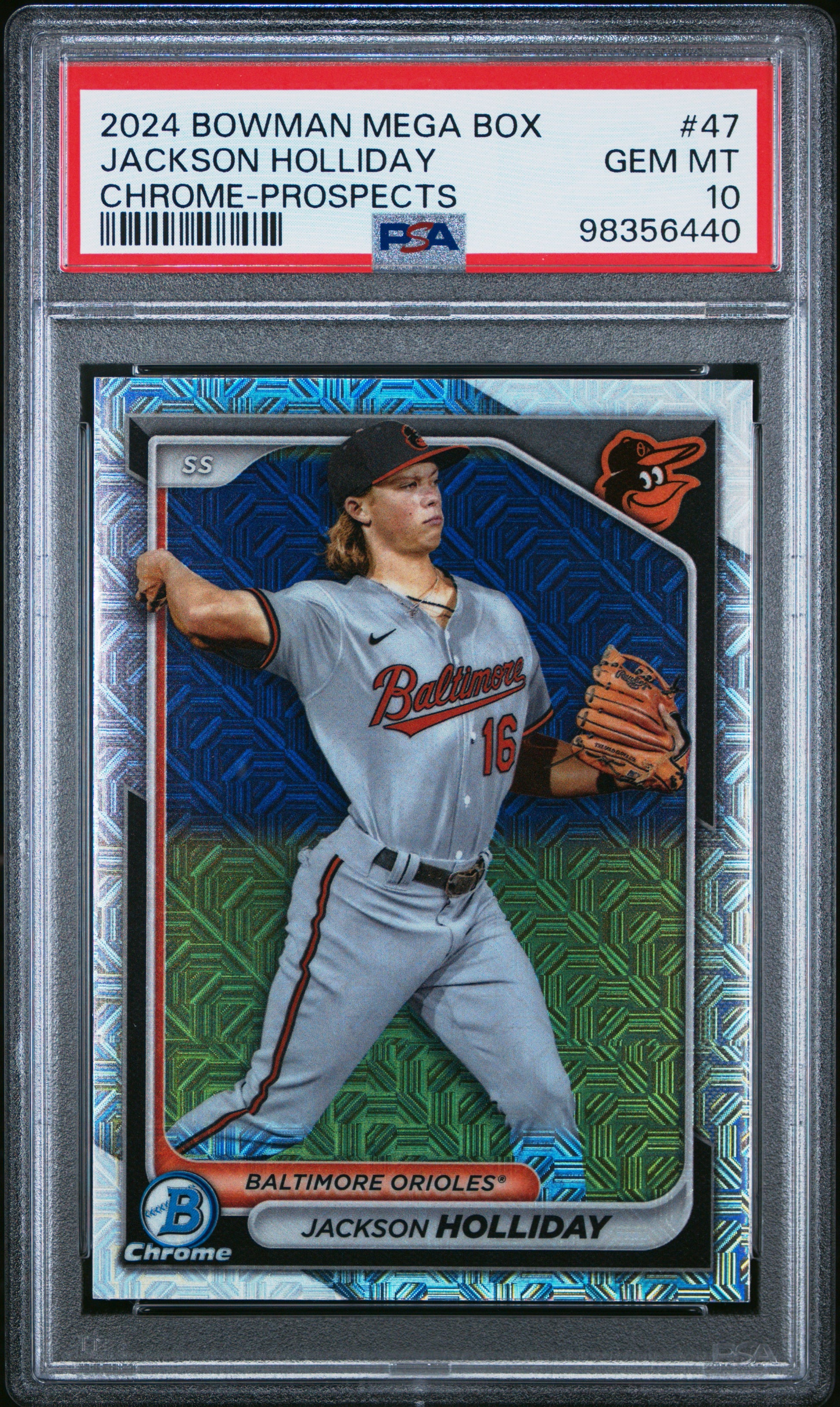 2024 Bowman Mega Box Chrome Prospects #47 Jackson Holliday PSA 10