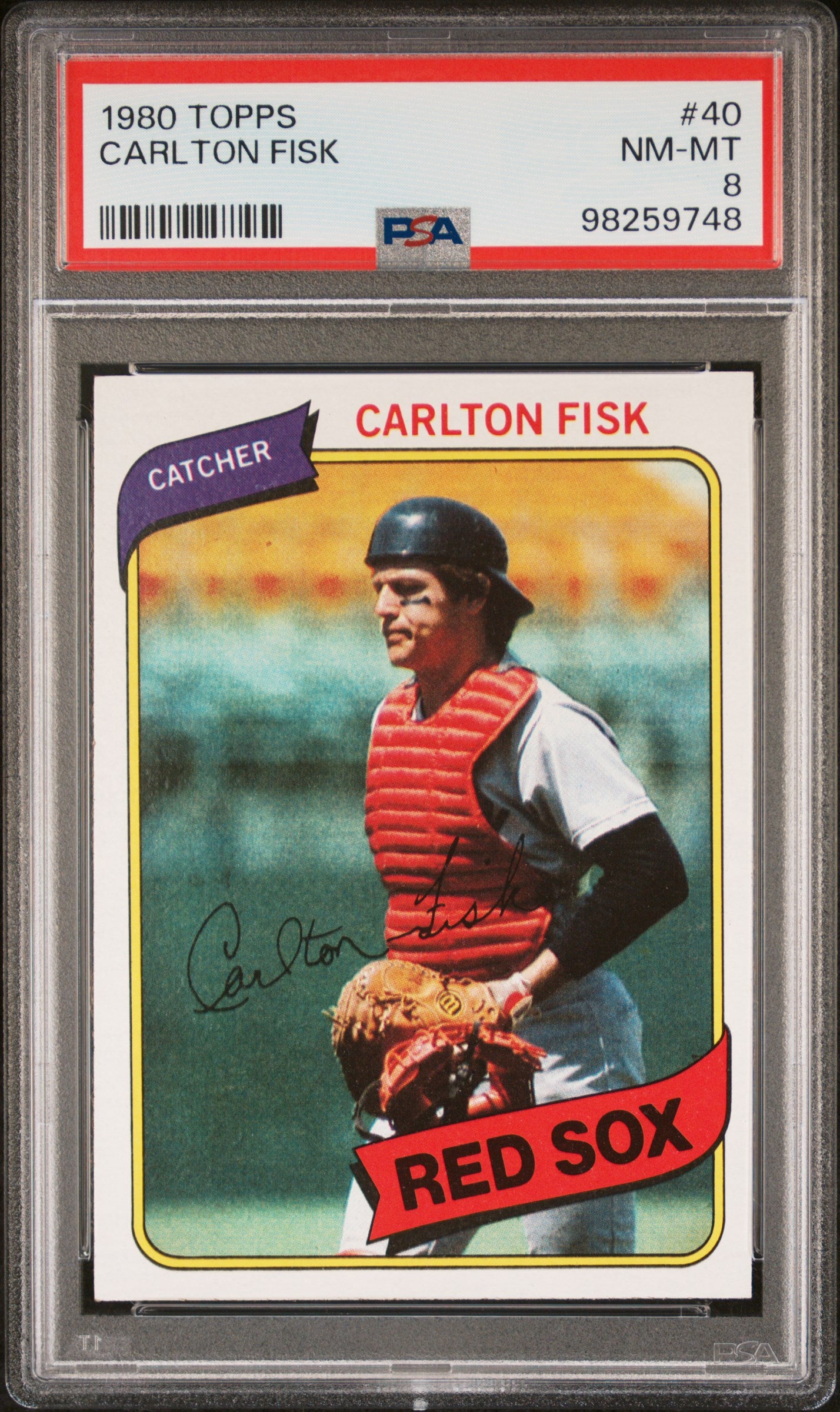 1980 Topps #40 Carlton Fisk PSA 8