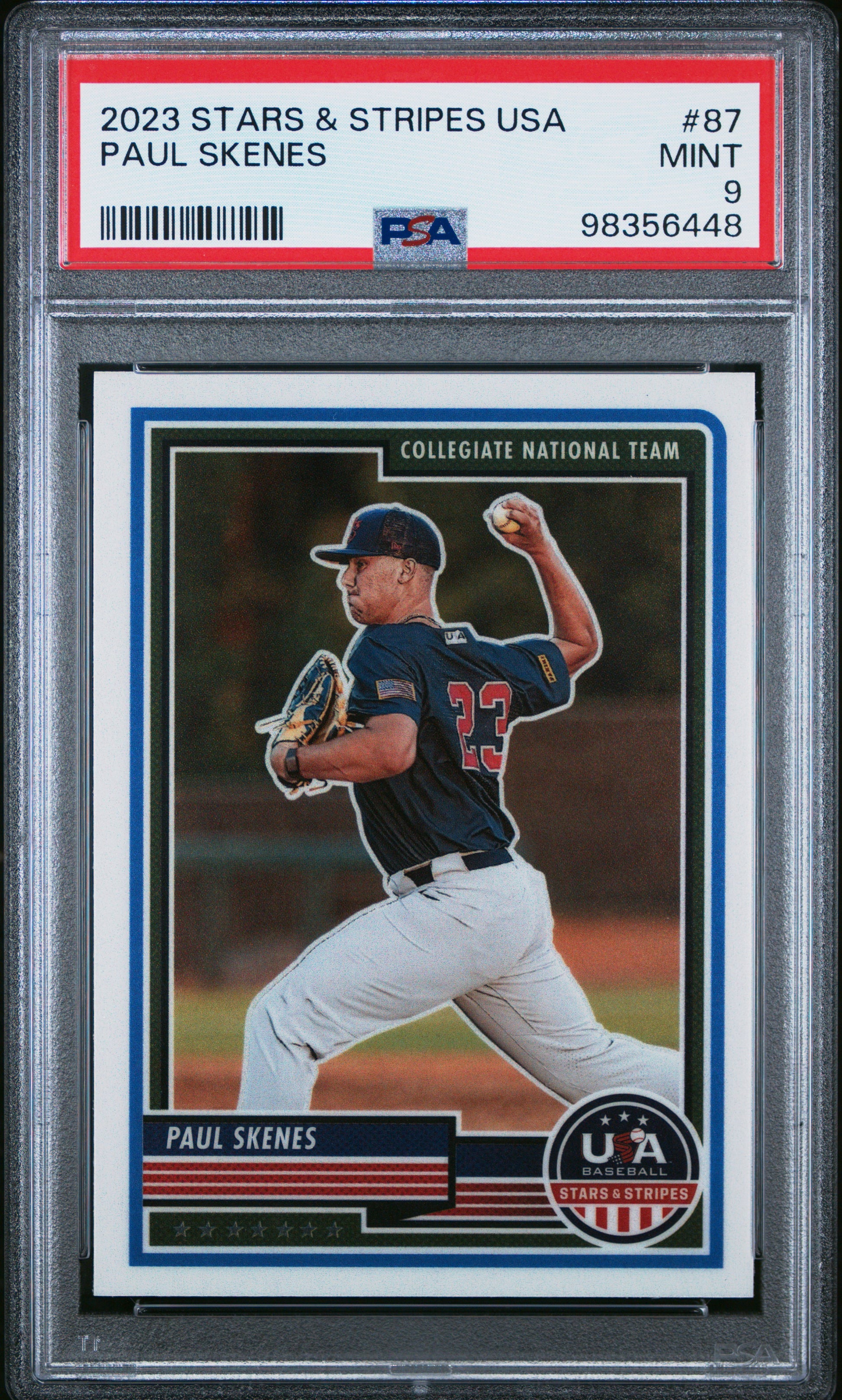 2023 Panini Stars & Stripes Usa #87 Paul Skenes PSA 9