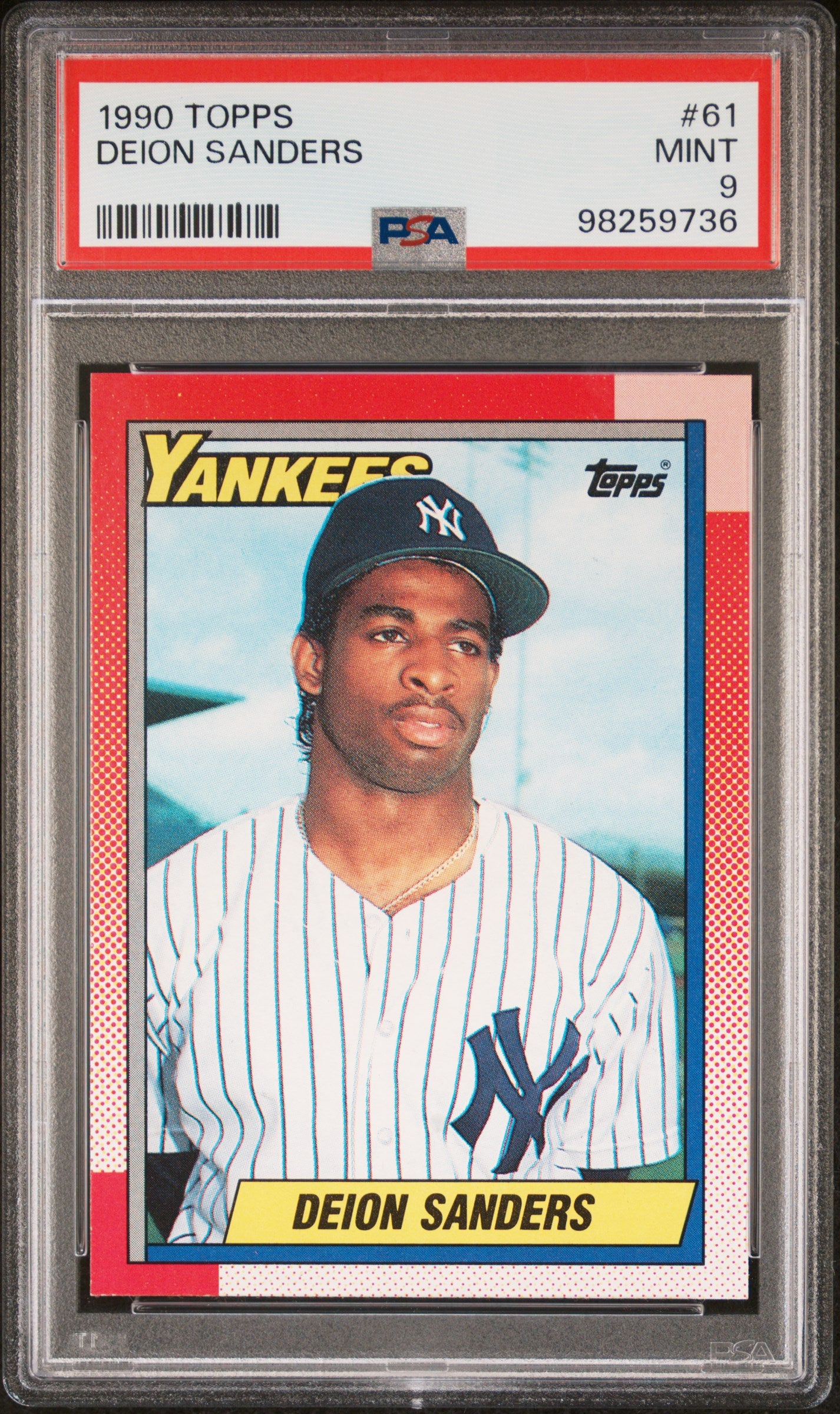 1990 Topps #61 Deion Sanders PSA 9