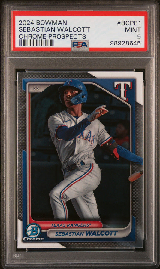 2024 Bowman Chrome Prospects #BCP81 Sebastian Walcott PSA 9 SKU200004