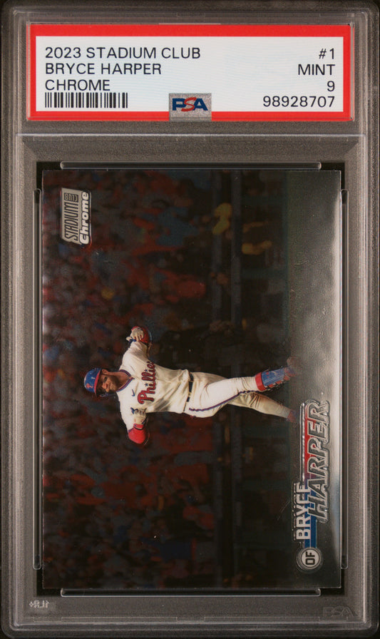 2023 Topps Stadium Club #1 Bryce Harper Chrome PSA 9