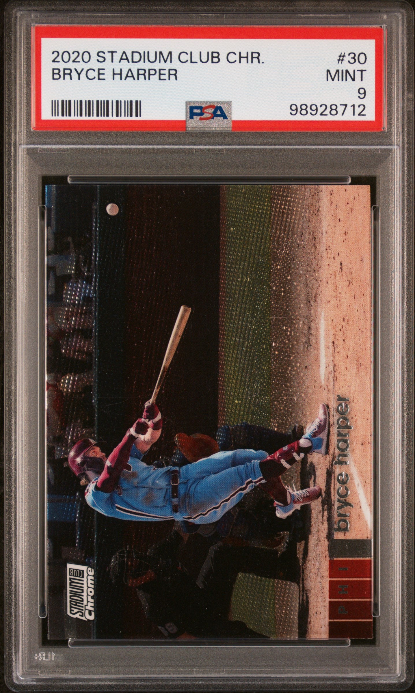 2020 Stadium Club Chrome #30 Bryce Harper PSA 9