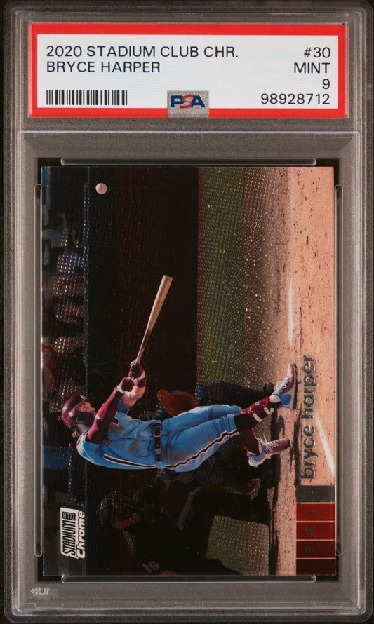 2020 Stadium Club Chrome #30 Bryce Harper PSA 9
