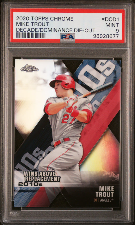 2020 Topps Chrome Decade Of Dominance Die-Cut #DOD1 Mike Trout PSA 9