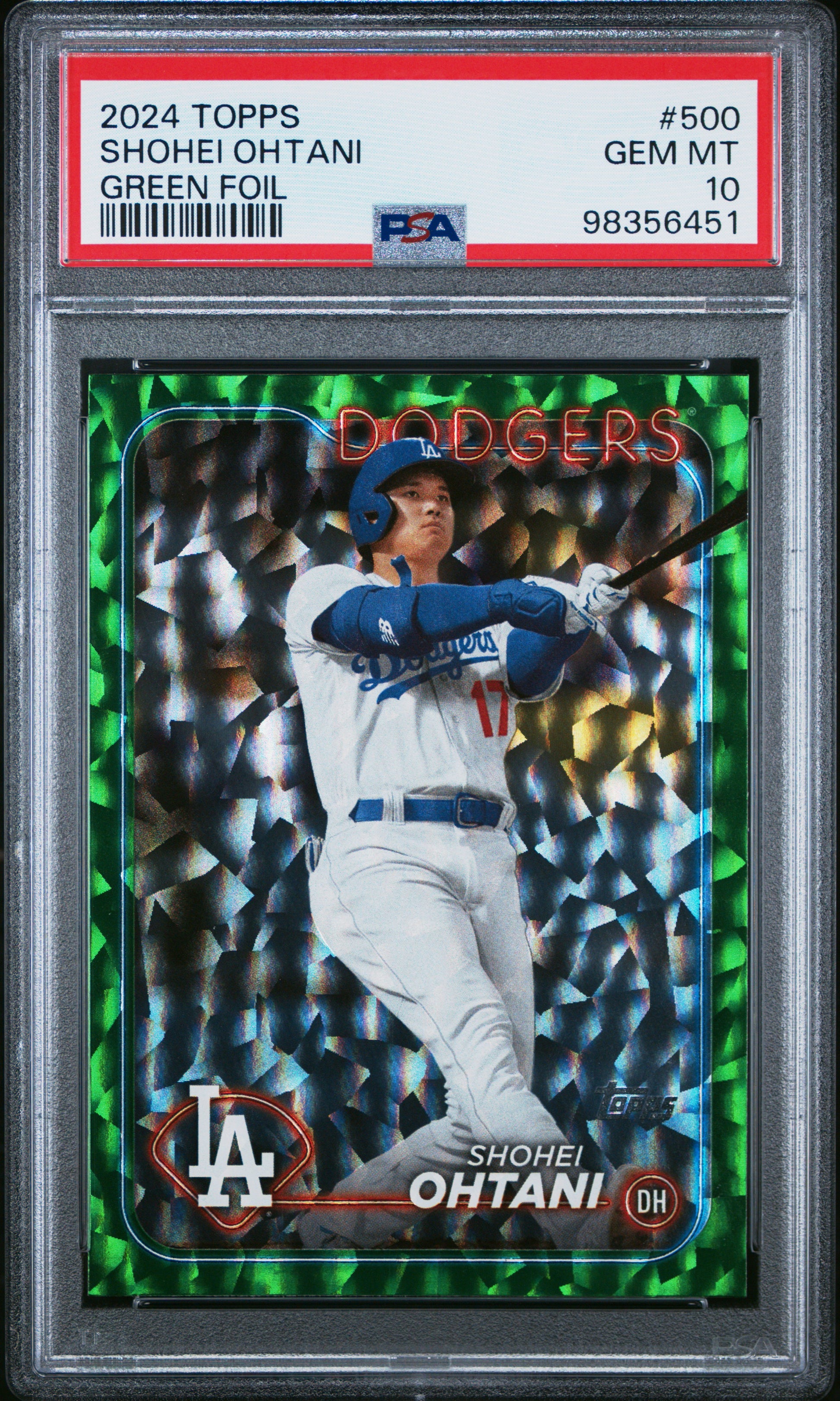 2024 Topps #500 Shohei Ohtani Green Foil PSA 10