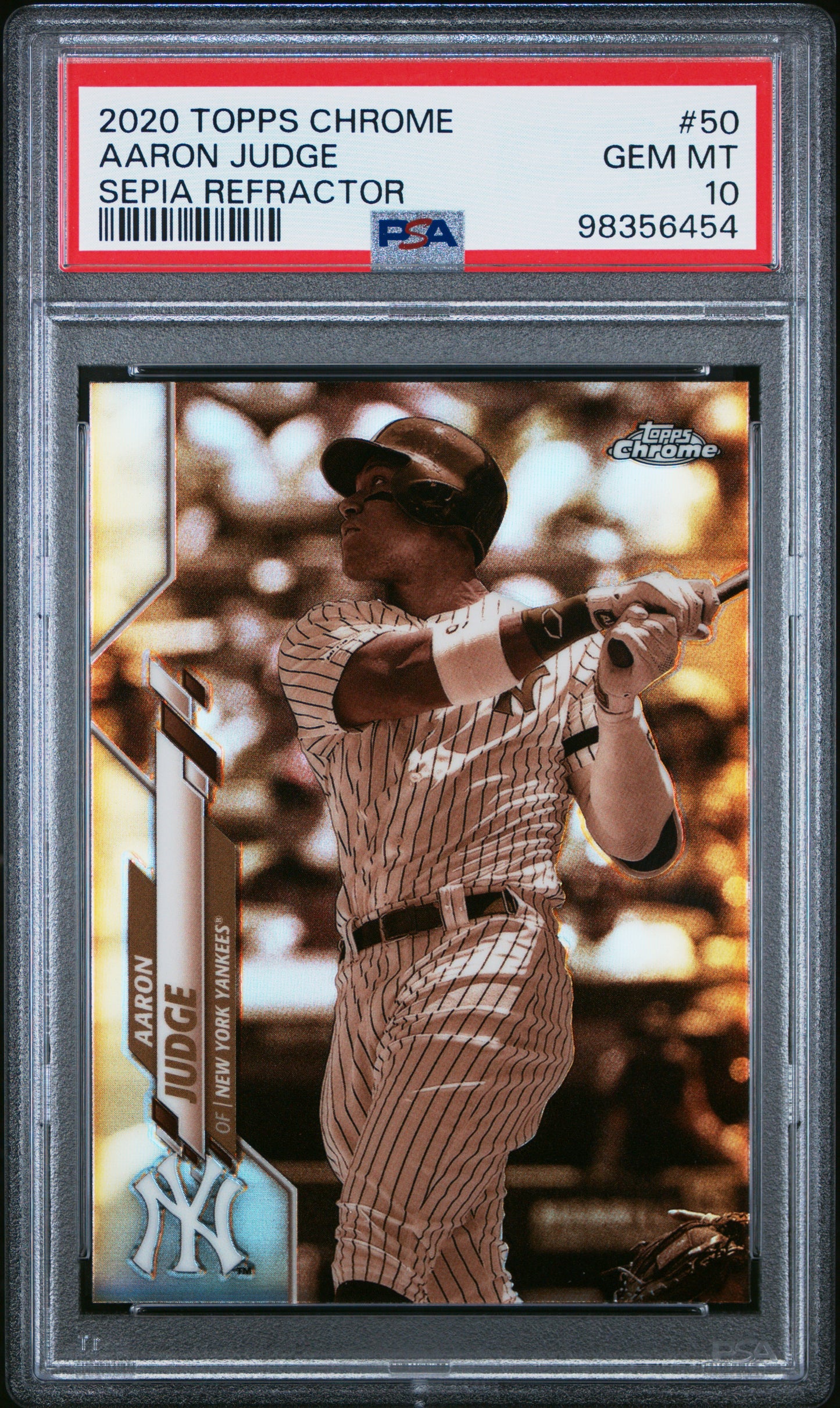 2020 Topps Chrome #50 Aaron Judge Sepia Refractor PSA 10