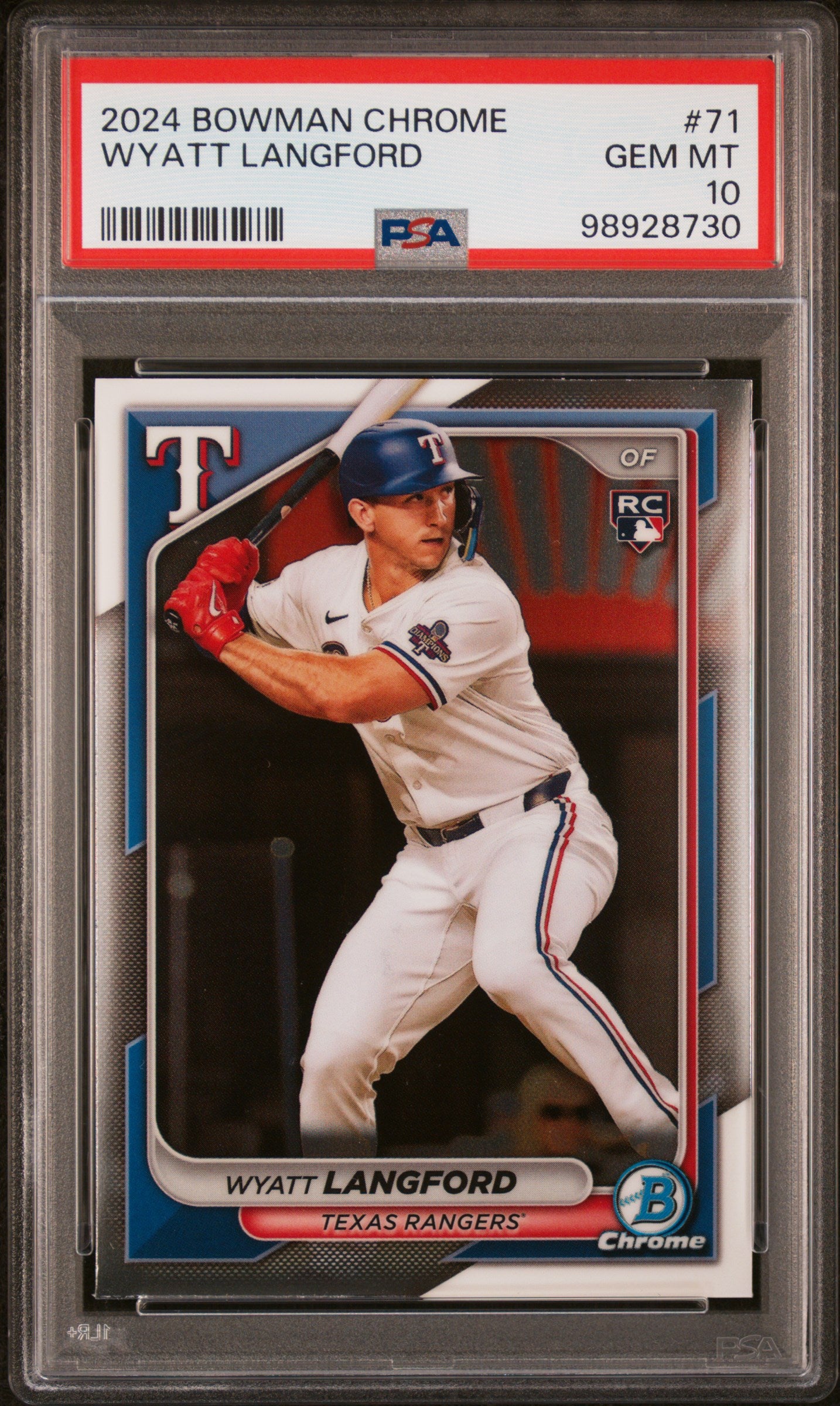 2024 Bowman Chrome #71 Wyatt Langford PSA 10