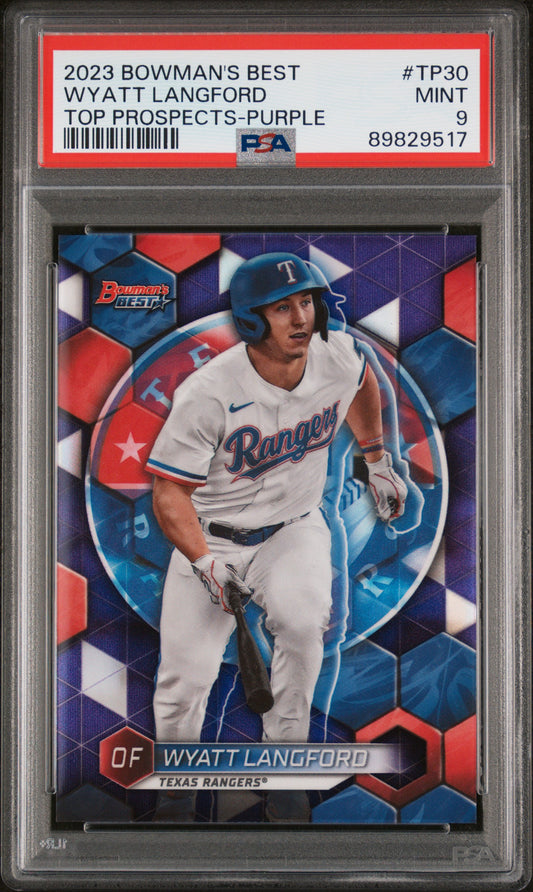 2023 Bowman'S Best Top Prospects #TP30 Wyatt Langford-Purple/259  PSA 9