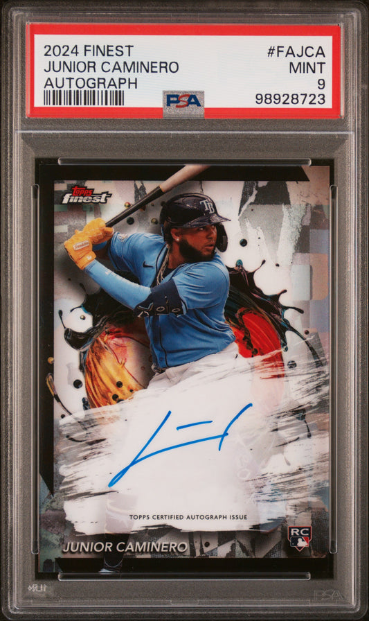 2024 Topps Finest Finest Autographs #FAJCA Junior Caminero PSA 9