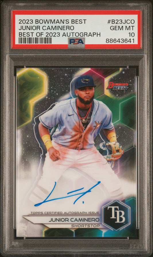 2023 Bowman'S Best Best Of 2023 Autographs #B23JCO Junior Caminero PSA 10