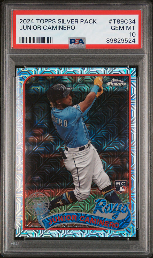 2024 Topps Silver Pack 1989 Chrome Promo #T89C34 Junior Caminero PSA 10