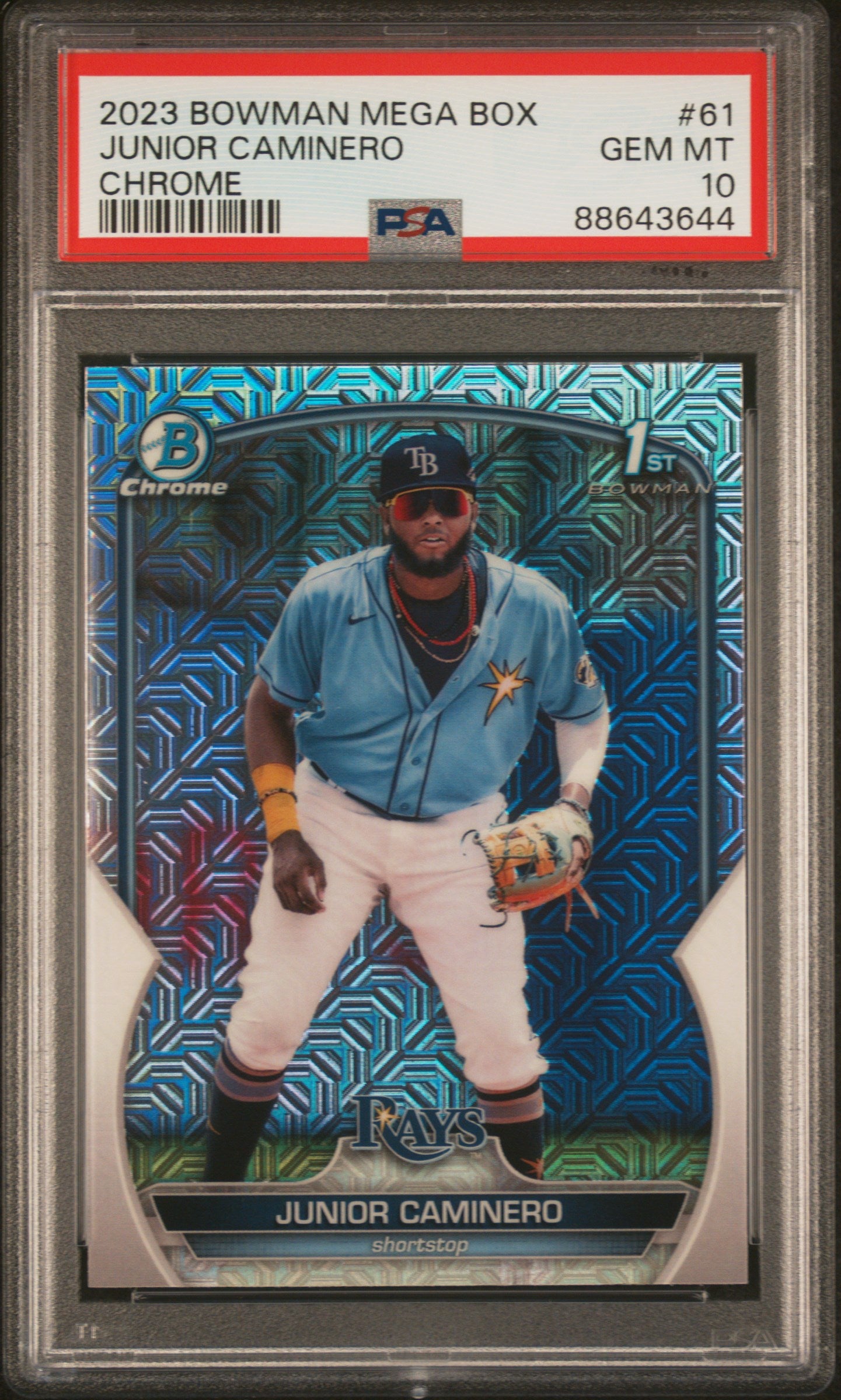 2023 Bowman Mega Box Chrome #61 Junior Caminero Chrome PSA 10