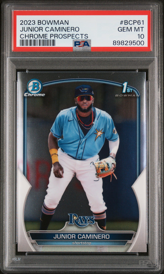 2023 Bowman Chrome Prospects #BCP61 Junior Caminero Chrome Prospects PSA 10