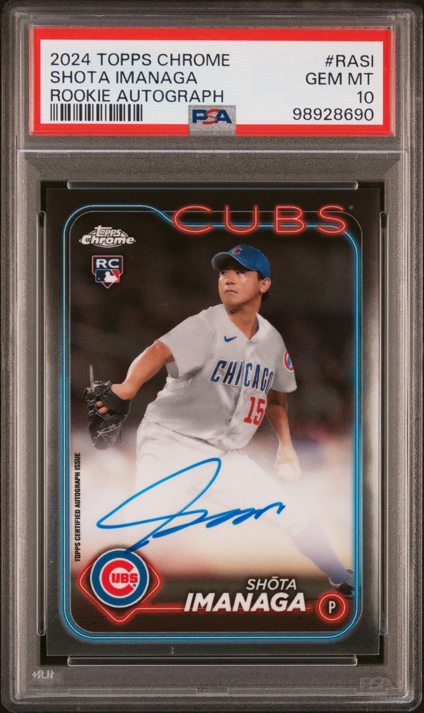 2024 Topps Chrome Rookie Autographs #RASI Shota Imanaga PSA 10