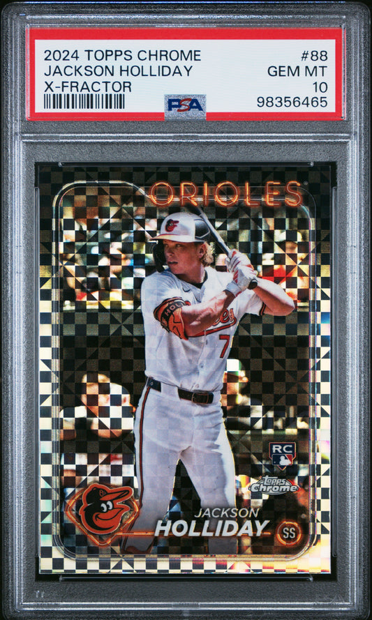 2024 Topps Chrome #88 Jackson Holliday X-Fractor PSA 10