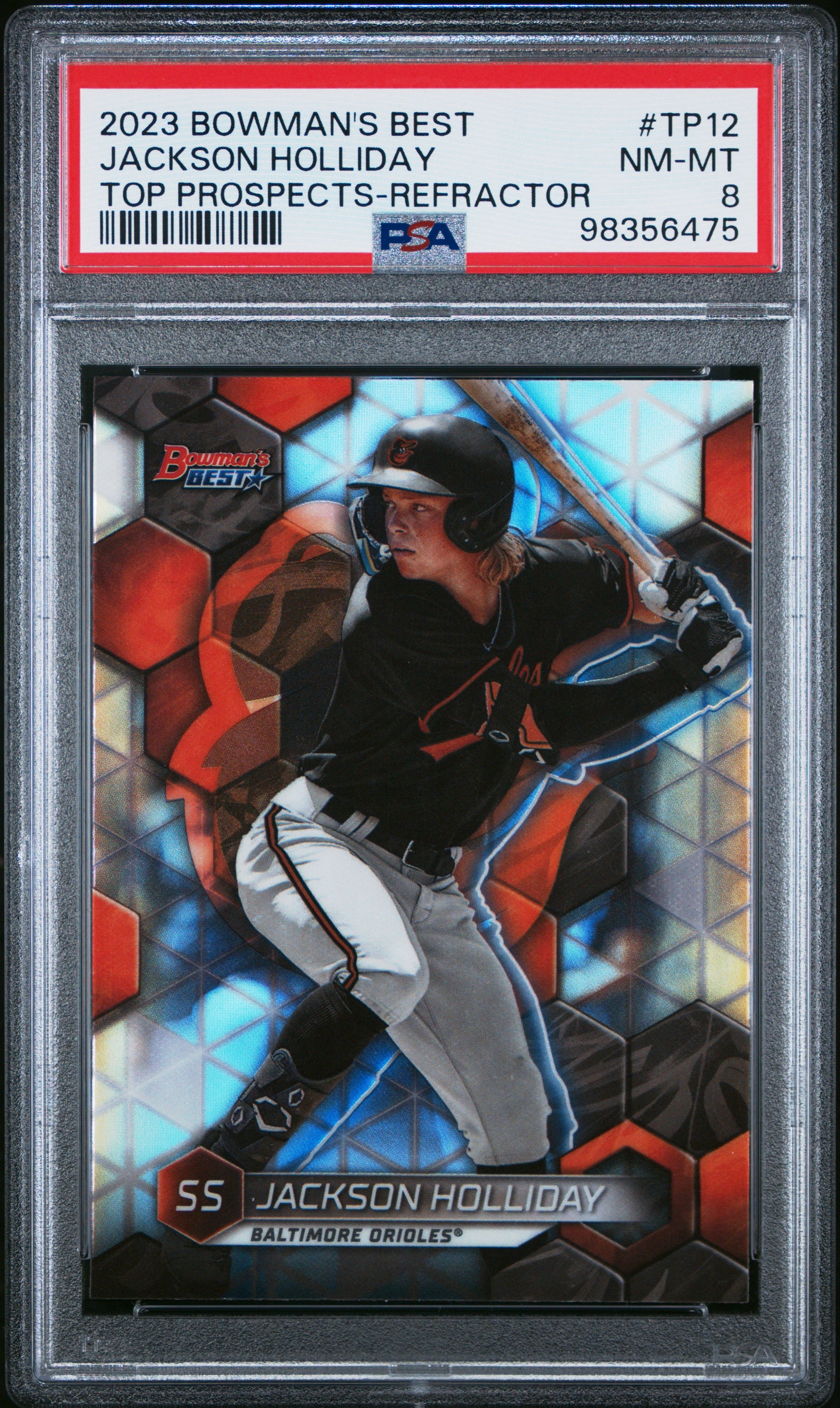 2023 Bowman'S Best Top Prospects #TP12 Jackson Holliday-Refractor PSA 8