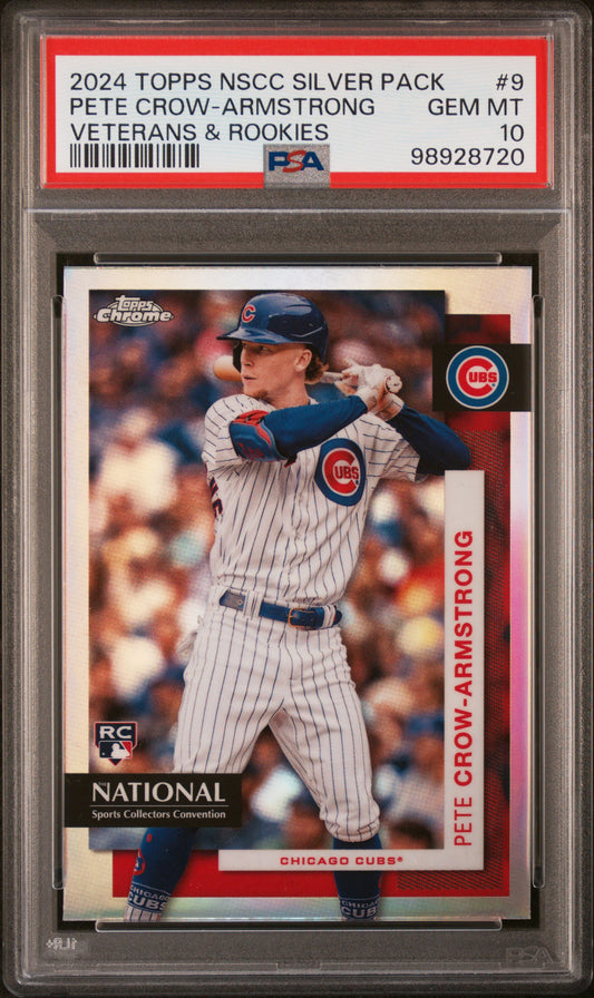 2024 Topps National convention Silver Pack Rookies #9 Pete Crow-Armstrong PSA 10