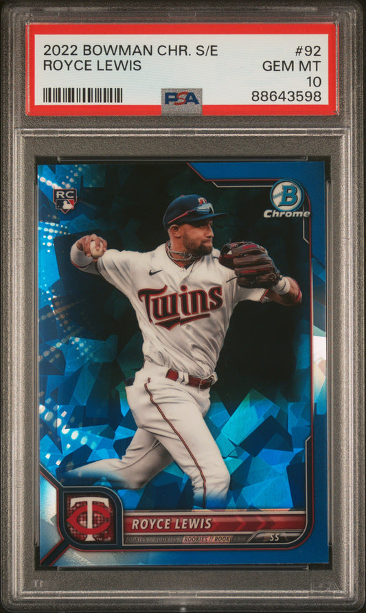 2022 Bowman Chrome Sapphire Edition #92 Royce Lewis PSA 10