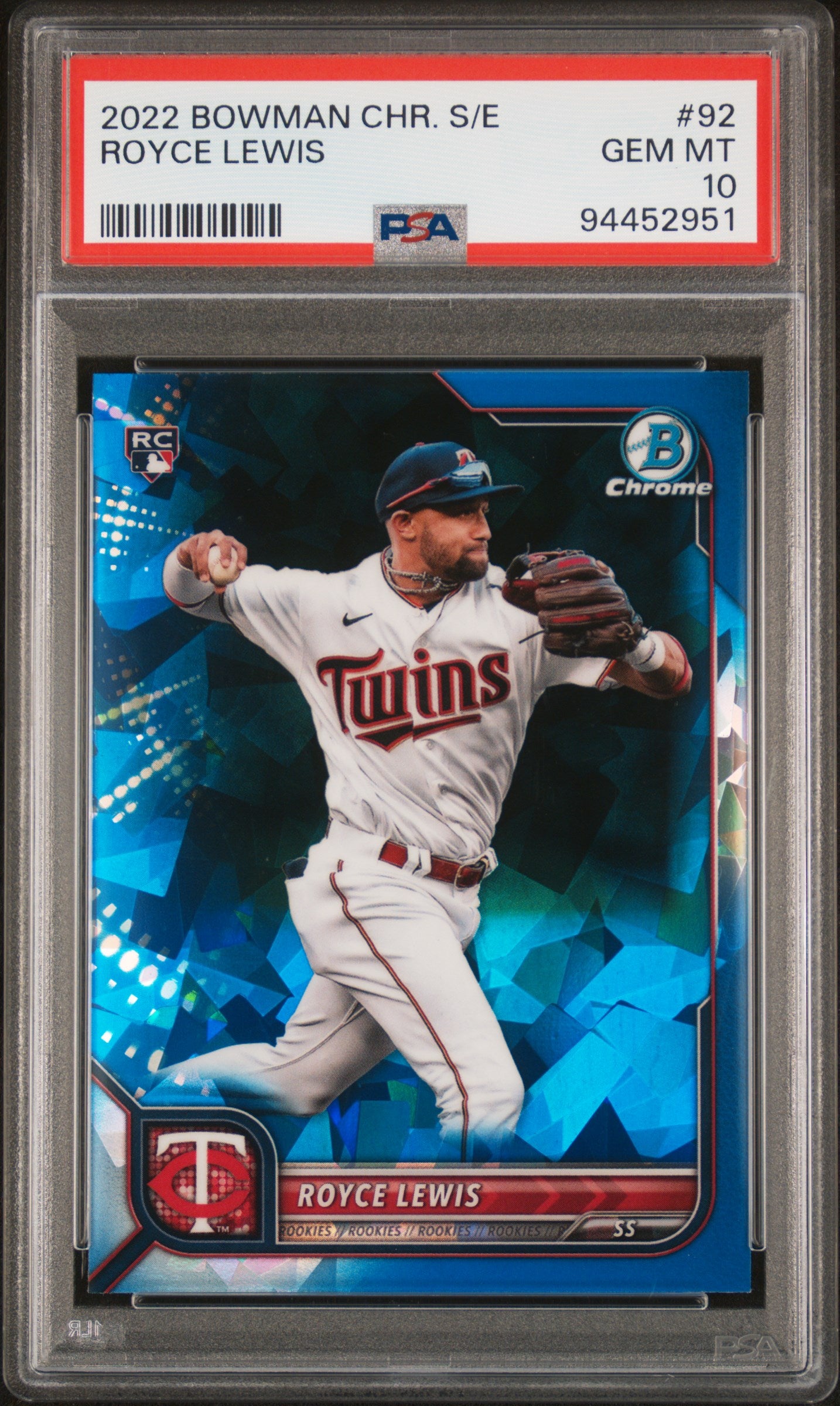 2022 Bowman Chrome Sapphire Edition #92 Royce Lewis PSA 10