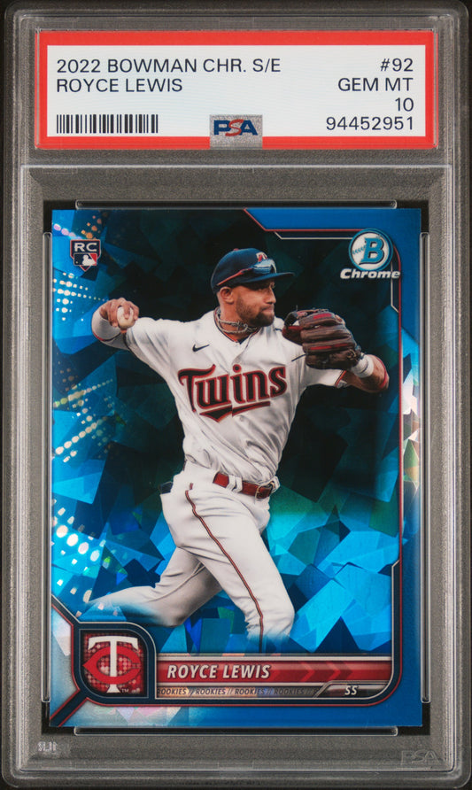 2022 Bowman Chrome Sapphire Edition #92 Royce Lewis PSA 10