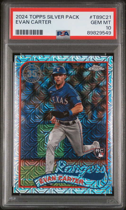 2024 Topps Silver Pack 1989 Chrome Promo #T89C21 Evan Carter PSA 10