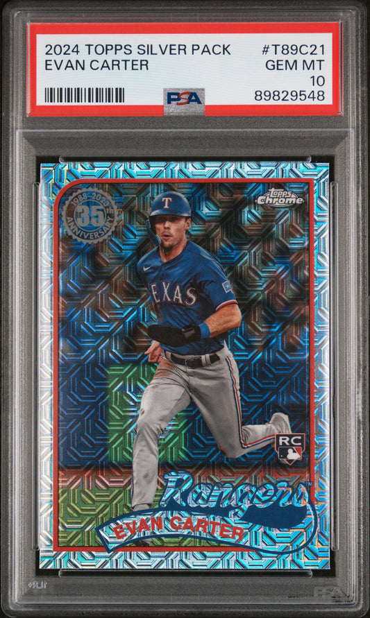 2024 Topps Silver Pack 1989 Chrome Promo #T89C21 Evan Carter PSA 10