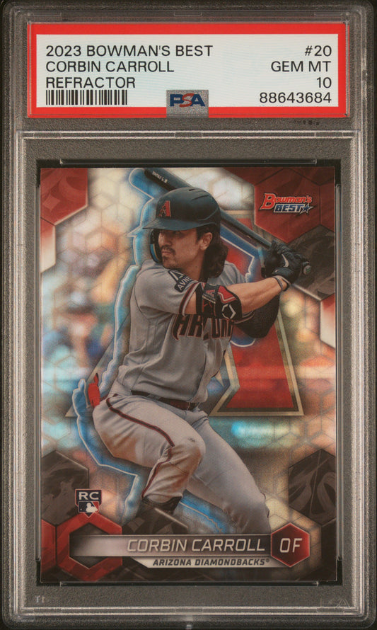 2023 Bowman'S Best #20 Corbin Carroll Refractor PSA 10