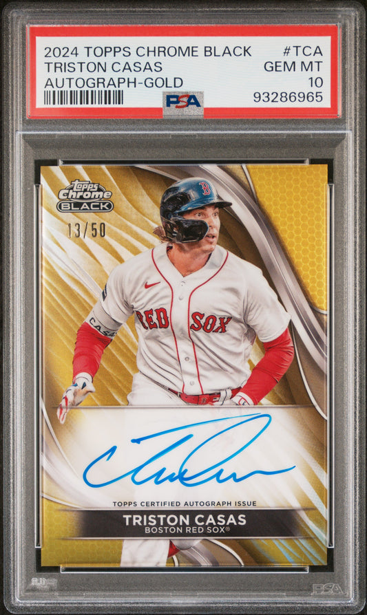 2024 Topps Chrome Black Autographs #TCA Triston Casas-Gold/50 PSA 10