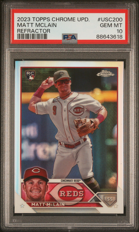 2023 Topps Chrome Update #USC200 Matt Mclain Refractor PSA 10