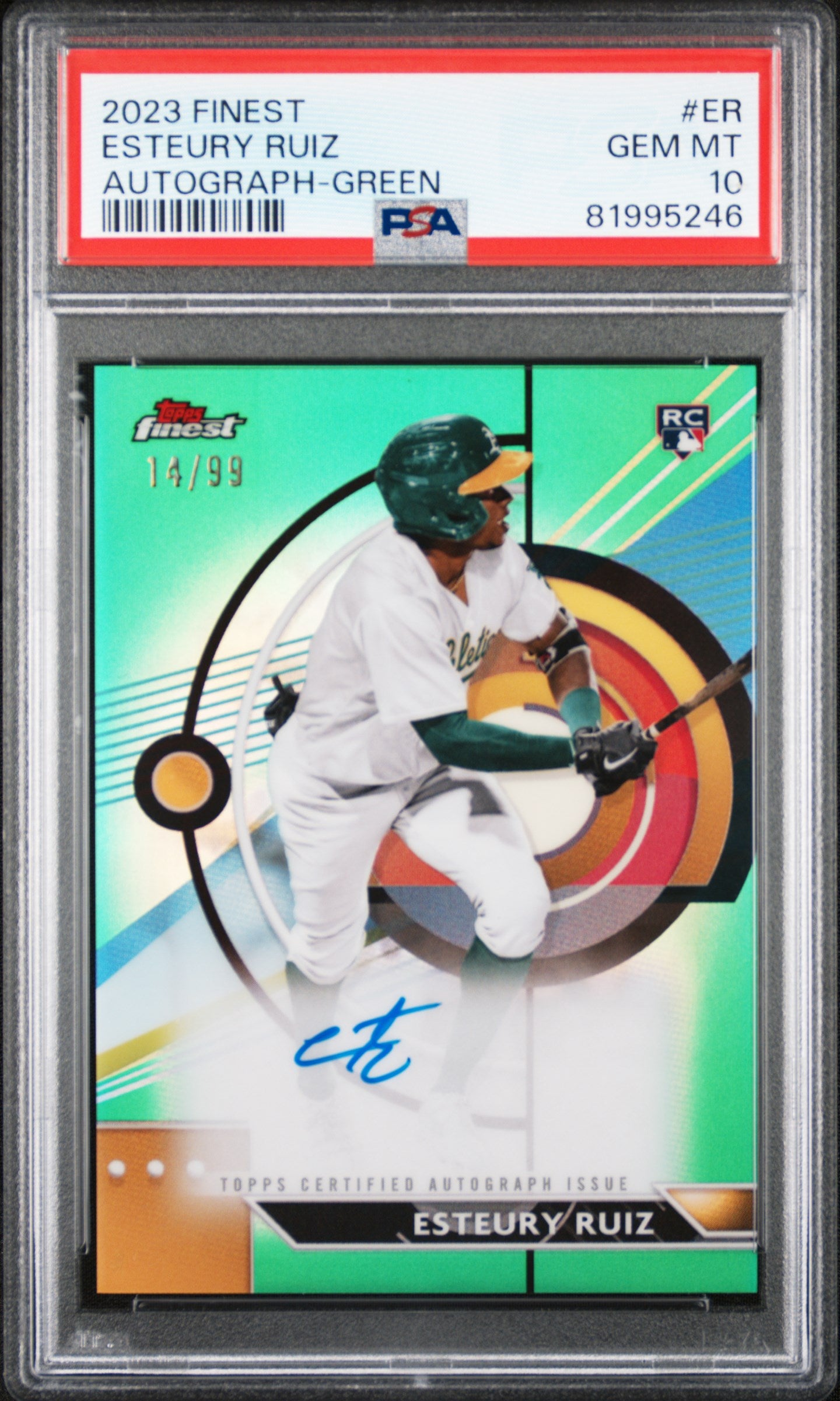 2023 Topps Finest Finest Autographs #ER Esteury Ruiz Autograph-Green PSA 10